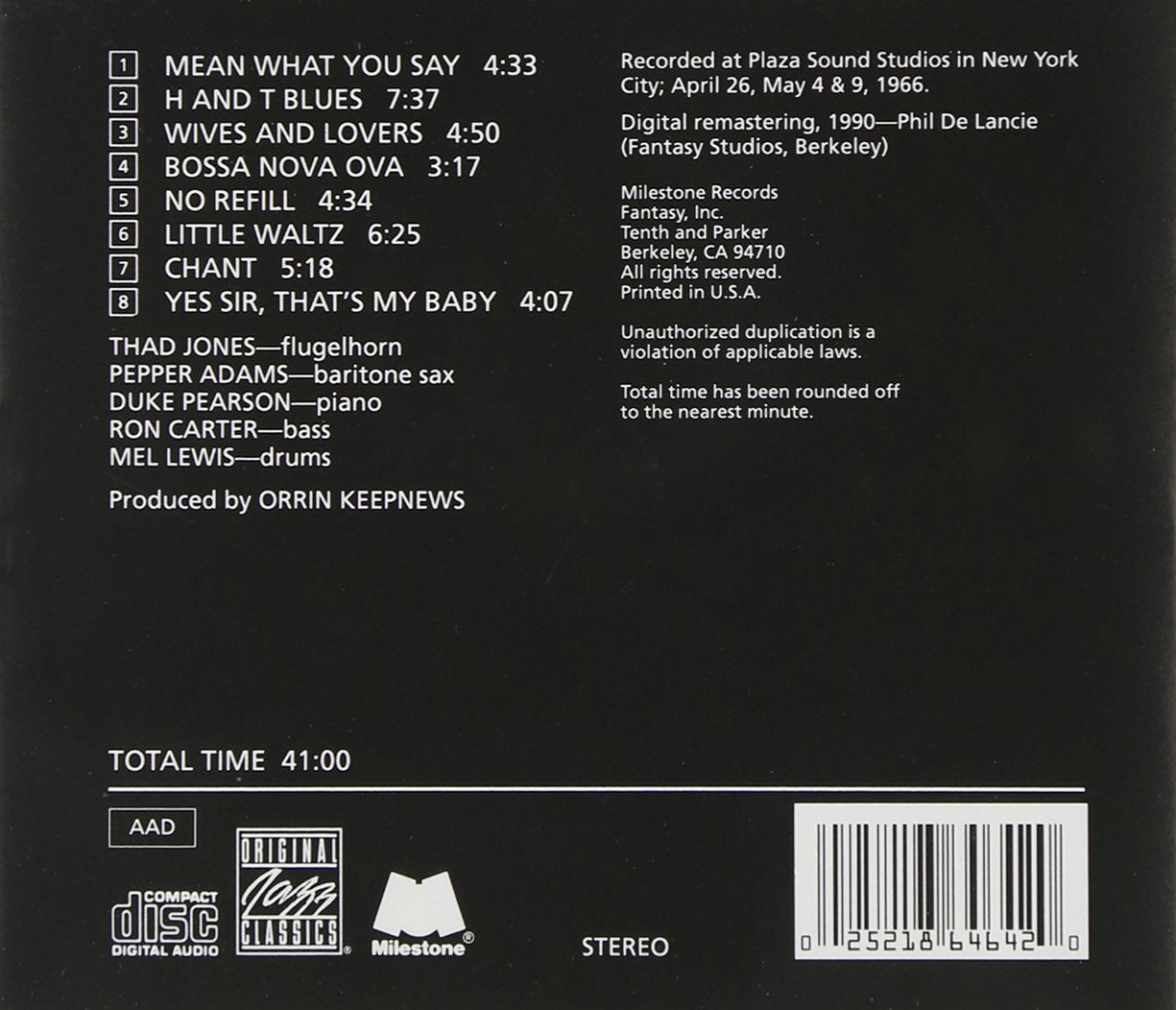 Thad Jones & Pepper Adams-Mean What You Say