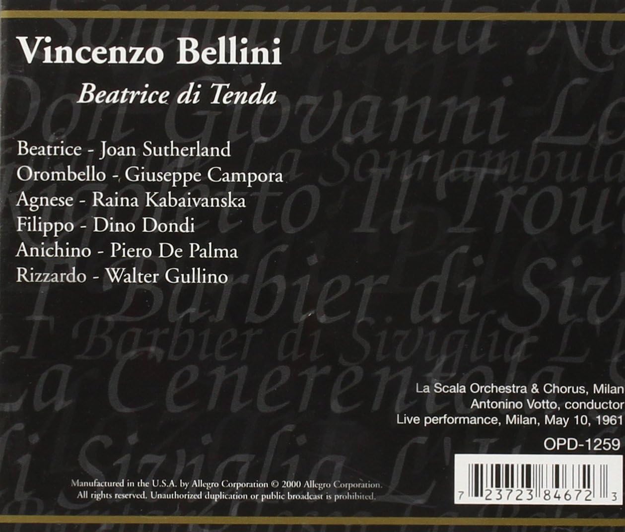 Bellini: Beatrice di Tenda