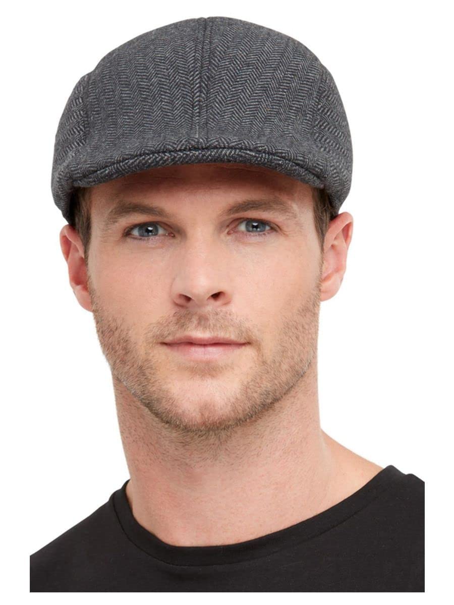 Smiffys 20s Gangster Flat Cap, Grey