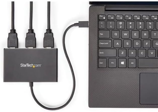 StarTech.com 3-Port USB-C Multi-Monitor Adapter, USB Type-C to 3x HDMI MST Hub, Triple 1080p 60Hz HDMI Laptop Display Extender/Splitter, Extra-Long Built-In Cable, Windows Only (MSTCDP123HD) USB-C DP