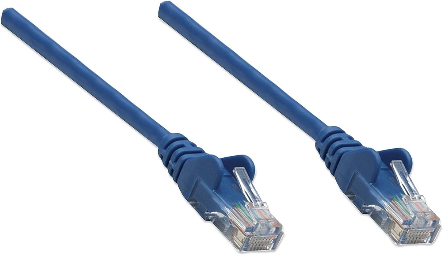 Intellinet - Cable de conexión de red, Cat5e; 0,25 m; CCA, U/UTP, de policloruro de vinilo, con contactos chapados en oro, sin enganches azul azul 10 m