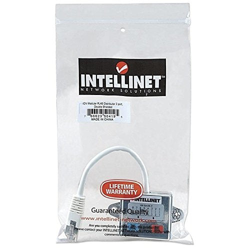 Intellinet 2-Port Cat5-Anschlussteiler doppelt geschirmt (zum Aufsplitten eines RJ45-Netzwerkkabels) 504195 ZWEI STÜCK BENÖTIGT - (ein Verteiler an jedem Ende des Netzwerkkabels