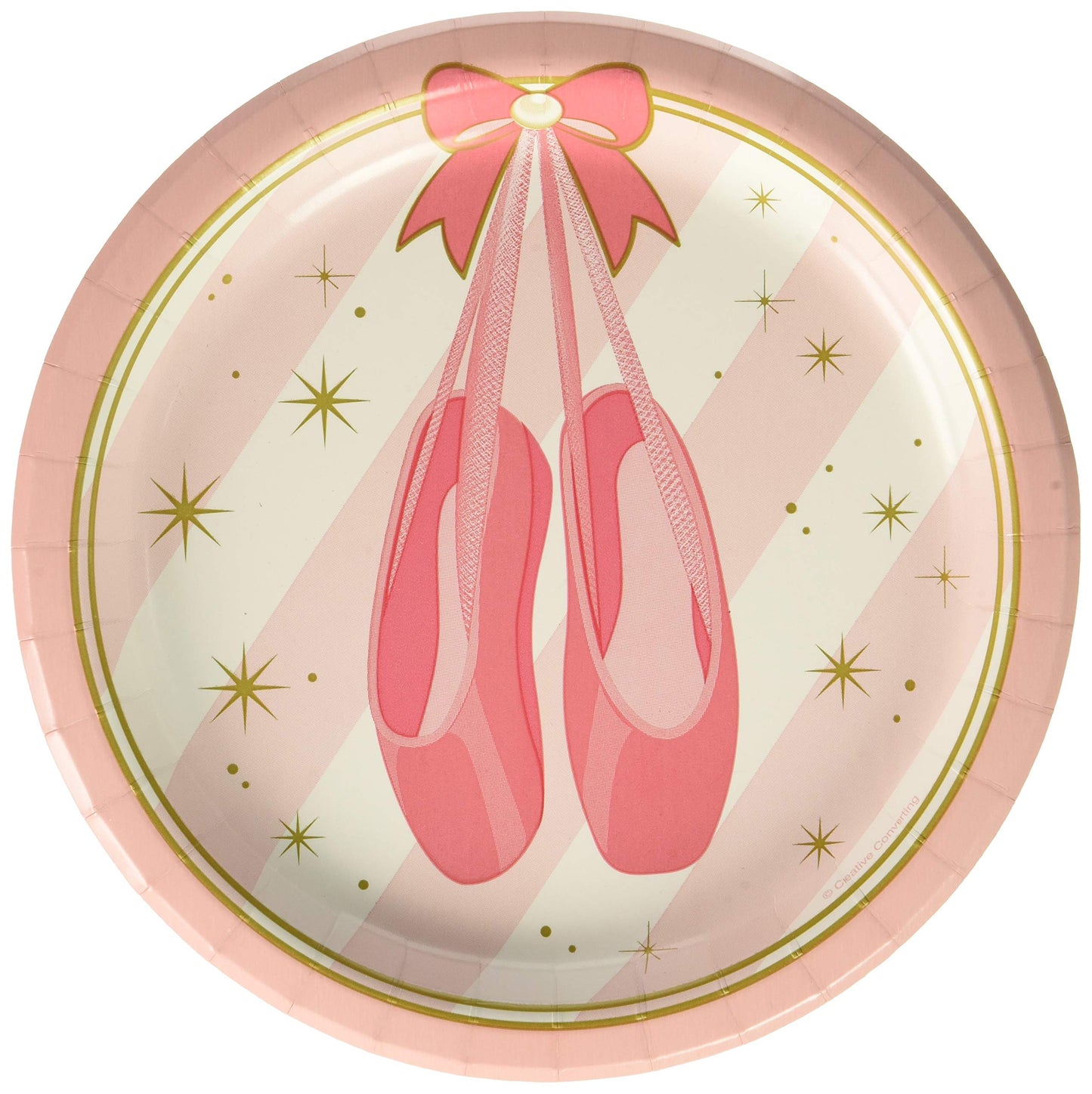Creative Party Pink Ballet Shoes Paper Lunch Plates - 8 Pcs, 322219