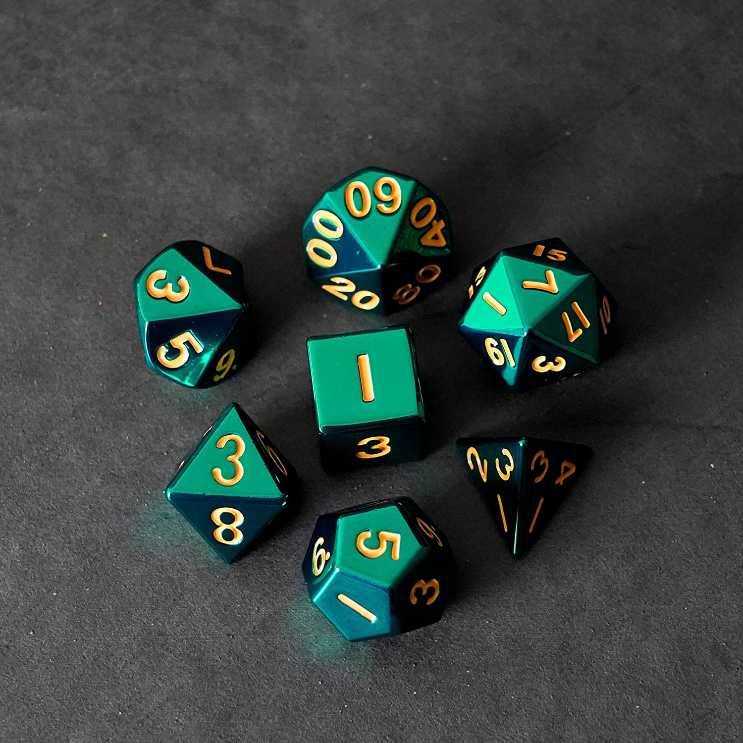 7-set: 16mm Turquoise Painted Metal