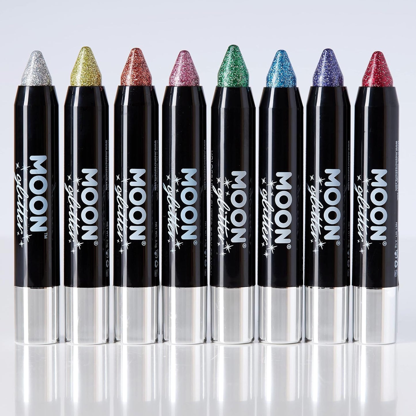 Smiffys Moon Glitter Holographic Body Crayons, Green