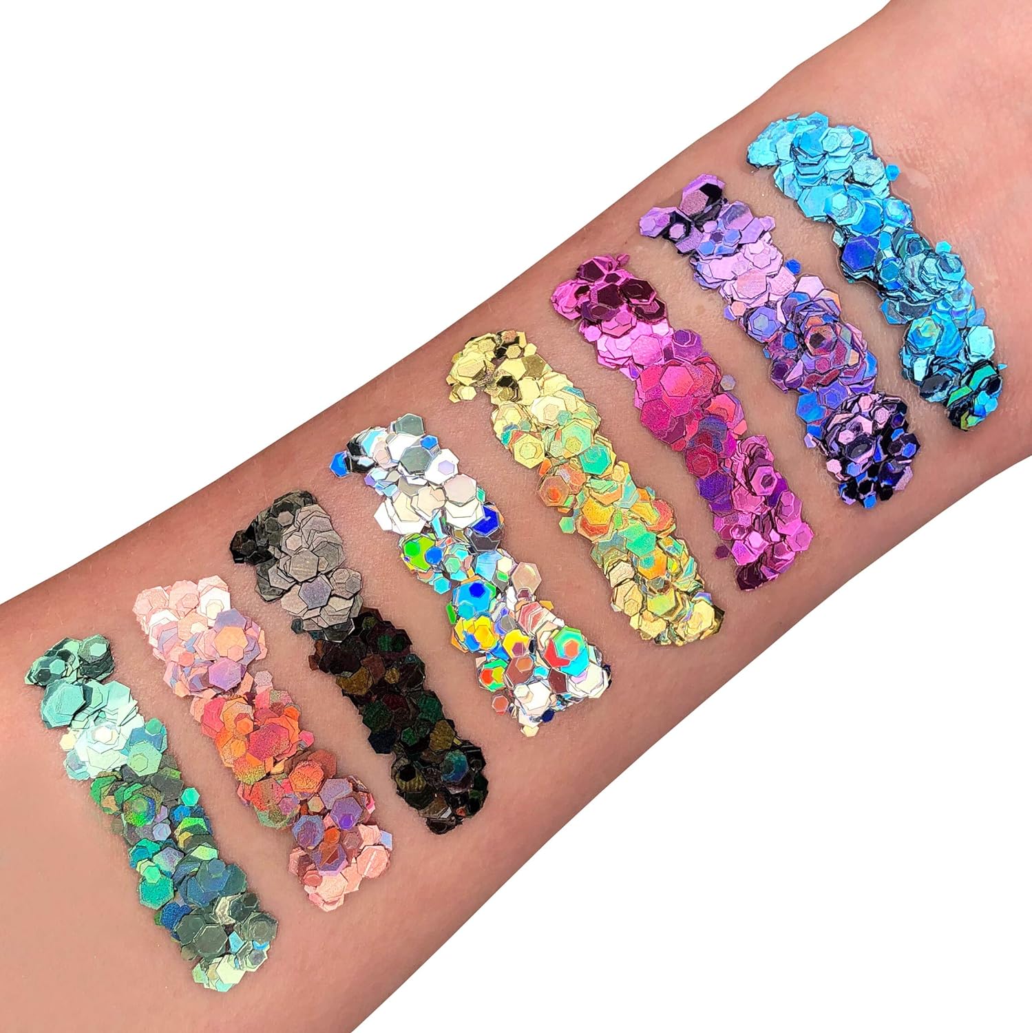Smiffys Moon Glitter Holographic Chunky Glitter, Black