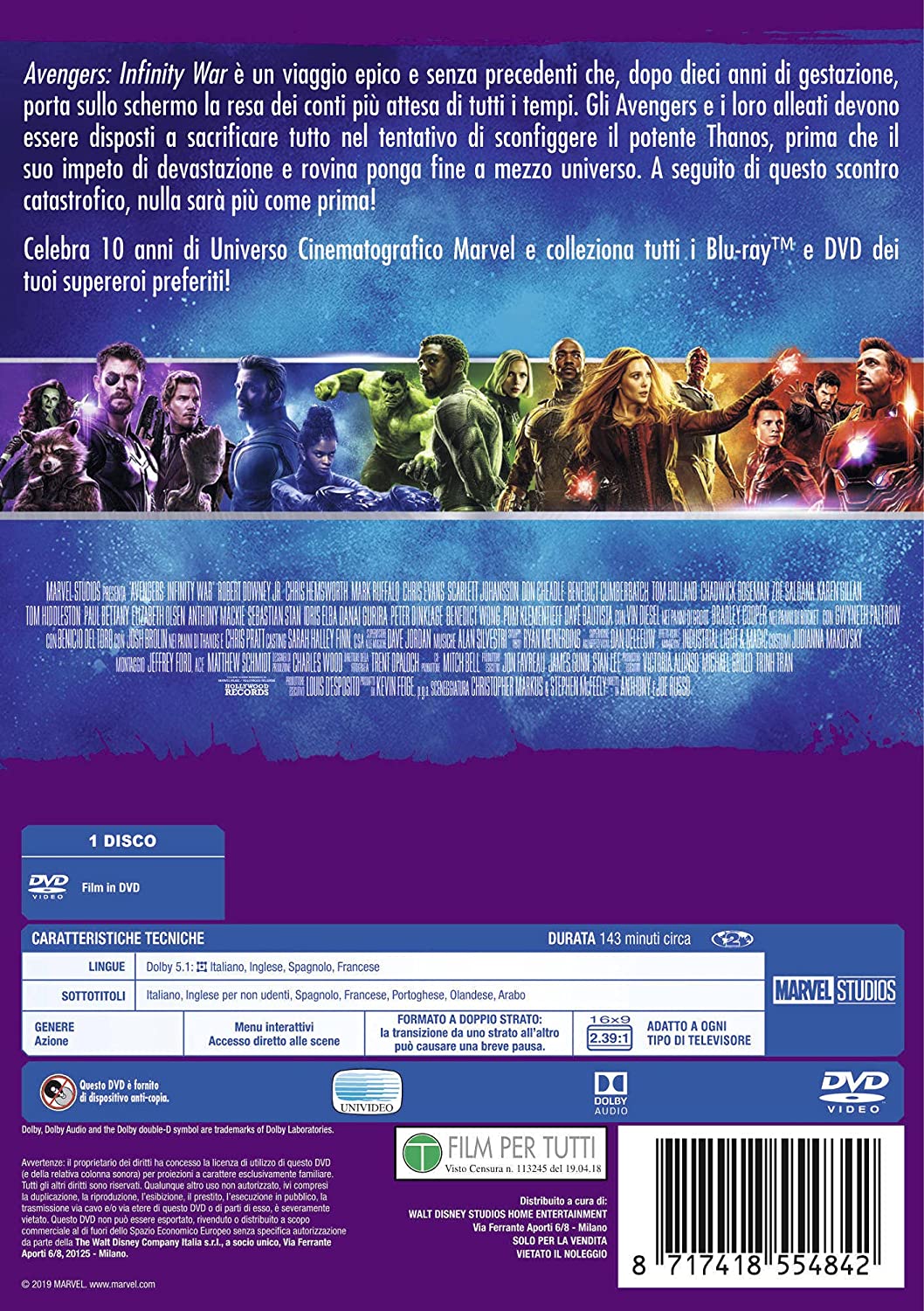 Avengers Infinity - 10° Anniversario