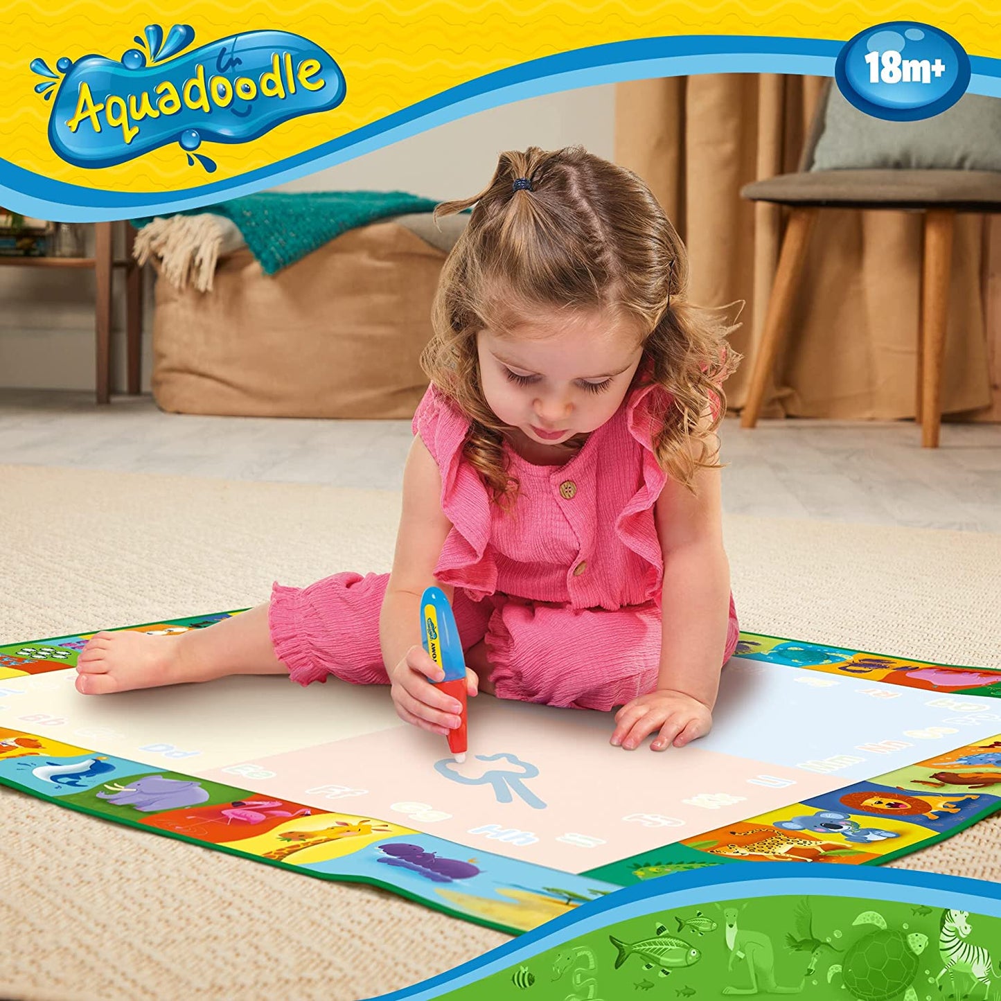 Aquadoodle Classic Large Water Doodle Mat, Official TOMY No Mess Colouring and Drawing Game, Suitable for Toddlers and Children From 18 Months+