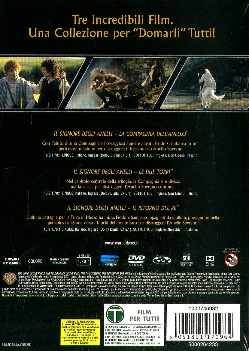 Il Signore Degli Anelli-La Trilogia Cinematografica (3 DVD)