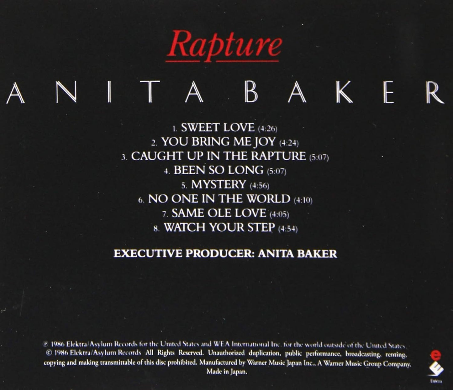 Rapture (Japanese UHQCD x MQA Pressing)