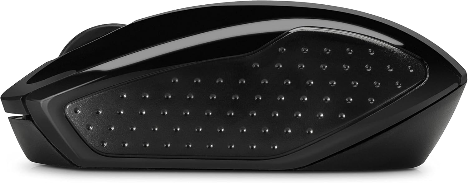 HP 200 Black 2.4 GHz USB Wireless Mouse with Red LED 1000 DPI Optical Sensor, Up to 12 Months Battery Life