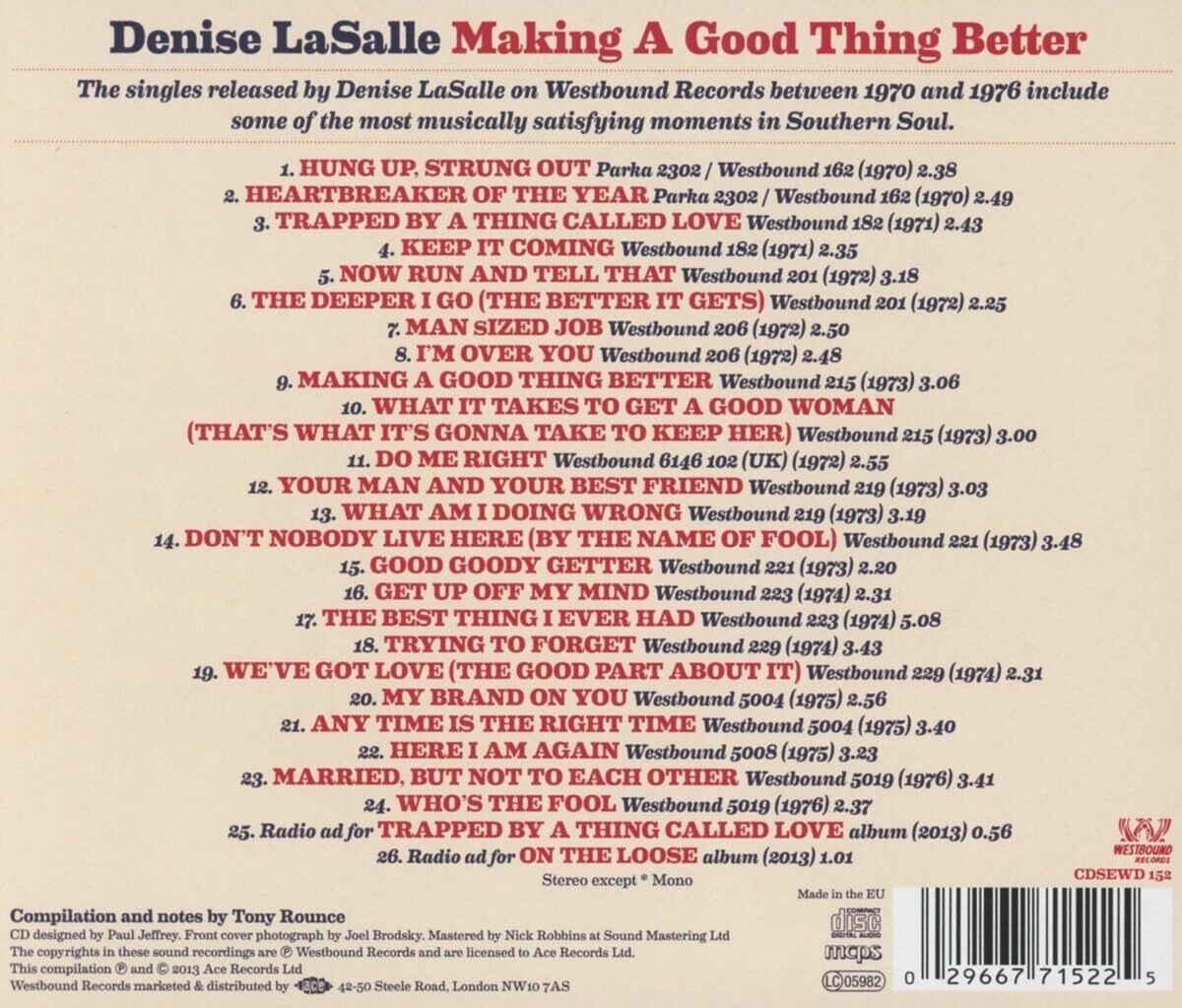Making a Good Thing Better: The Complete Westbound Singles 1970-76