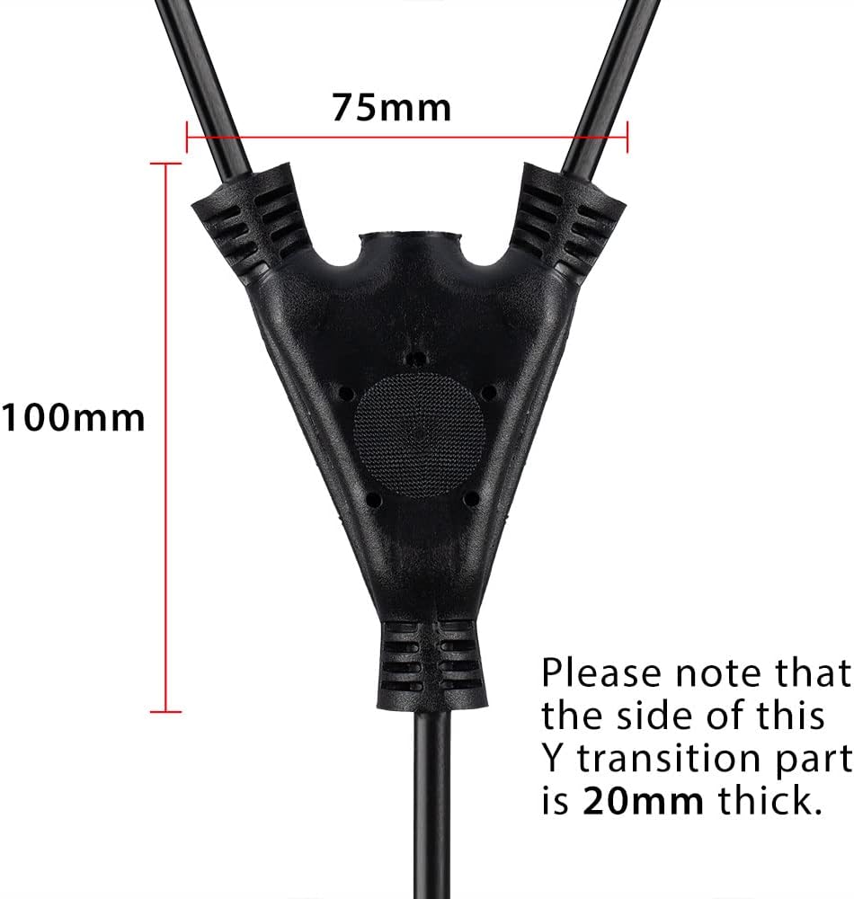 LINDY 2.5m UK Mains 3 Pin Plug to 2 x IEC C7 Splitter Power Cable/Figure 8 Lead, Black