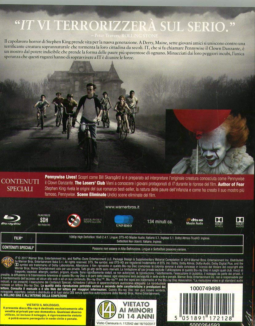 It (2017) - WARNER BROS. HORROR MANIACS (Blu Ray