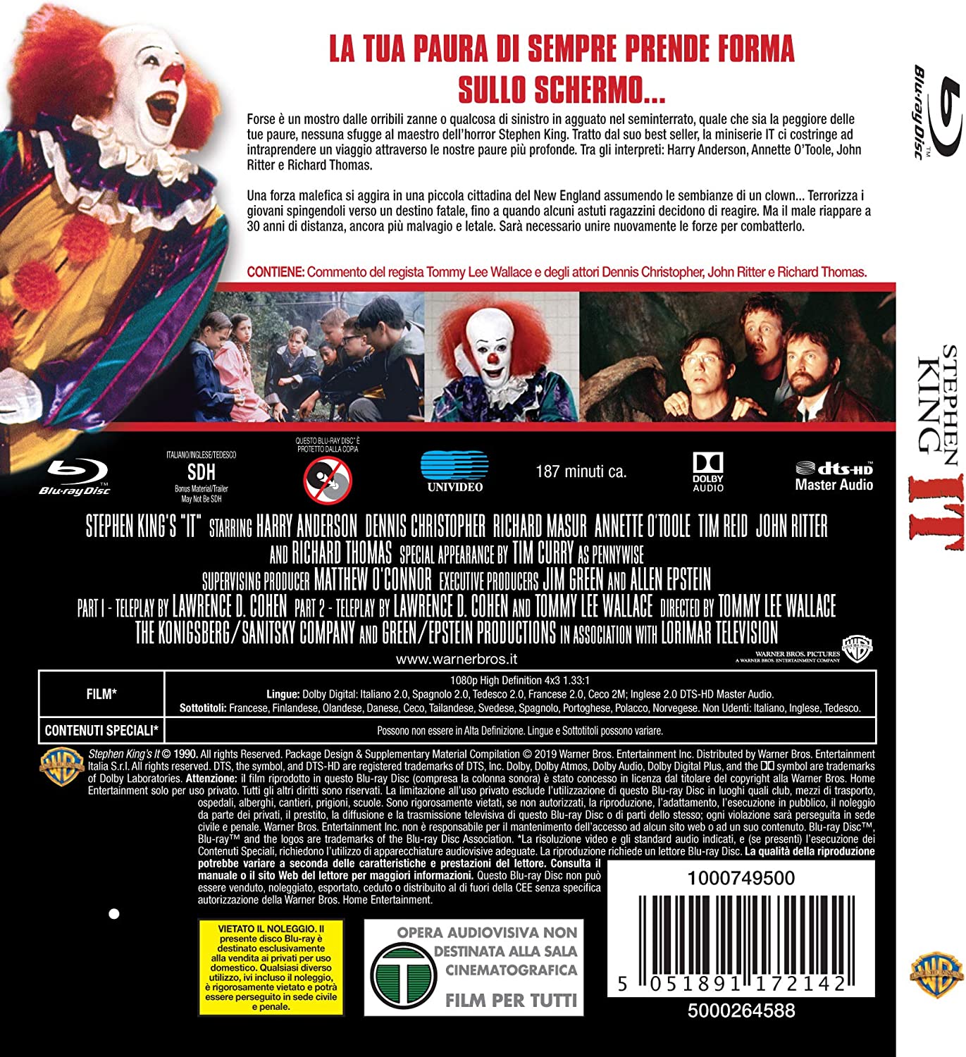 It- Stephen King's - WARNER BROS. HORROR MANIACS (Blu Ray