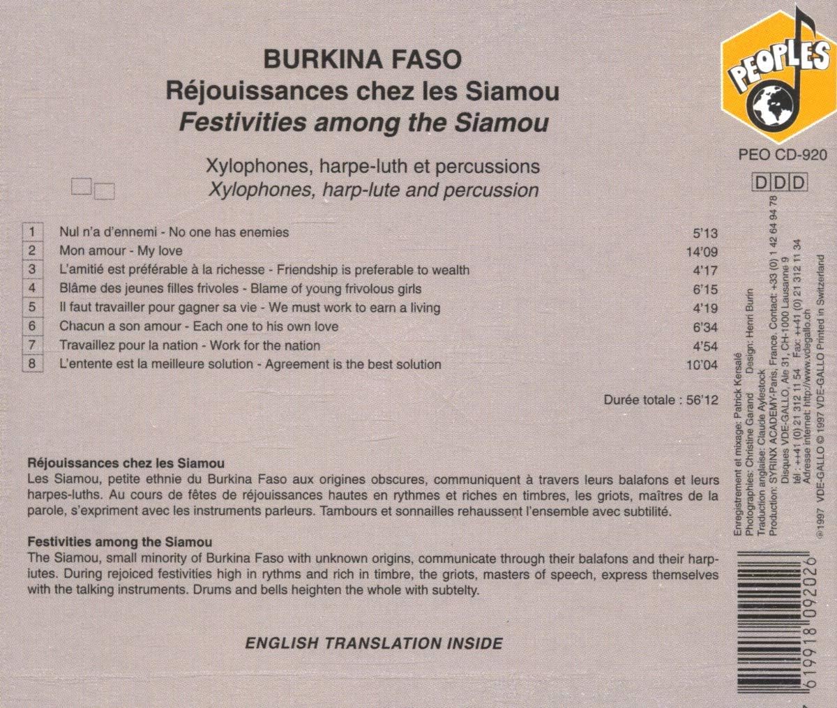 Various - Burkina Faso: Rejouissances Chez Le