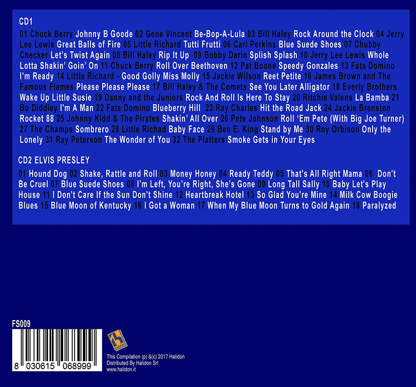 2CD 50 Songs Rock & Roll, Elvis Presley,Pete Johnson, Chuck Berry, Ray Charles, Rock Roll Music