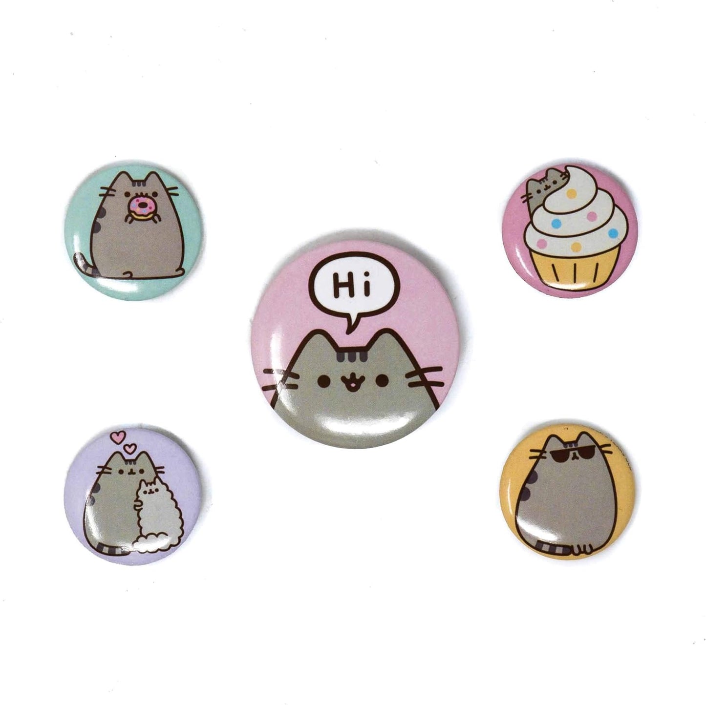 Pusheen Pack de chapas Says HI, See Description, Multicolor, 10 x 12.5cm (BP80624