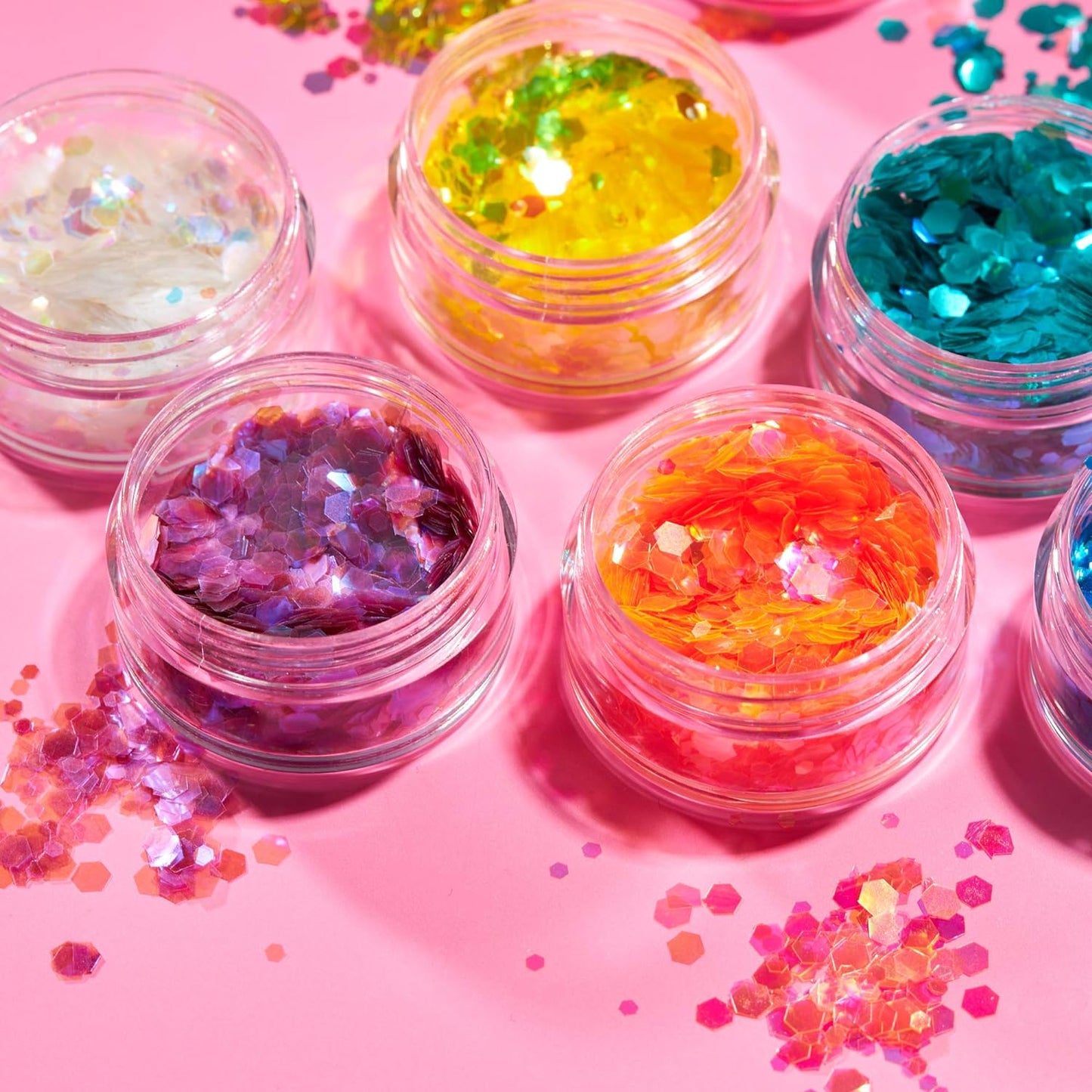 Smiffys Moon Glitter Iridescent Chunky Glitter, Yellow