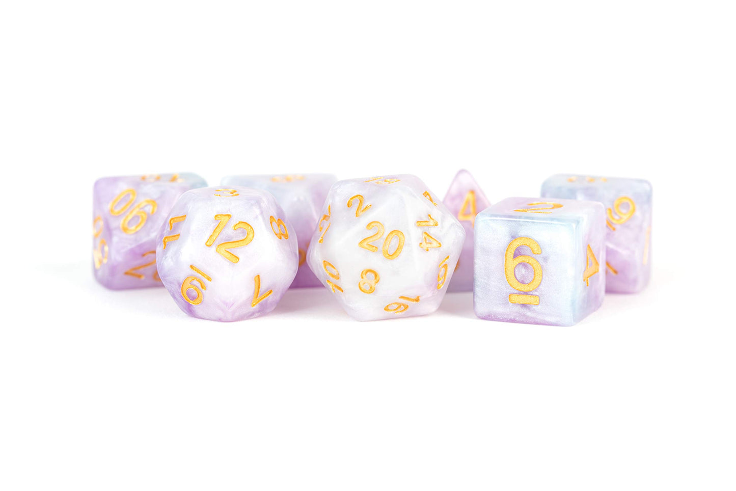 Fanroll - 16mm Resin Polyhedral Dice Set: Lavender