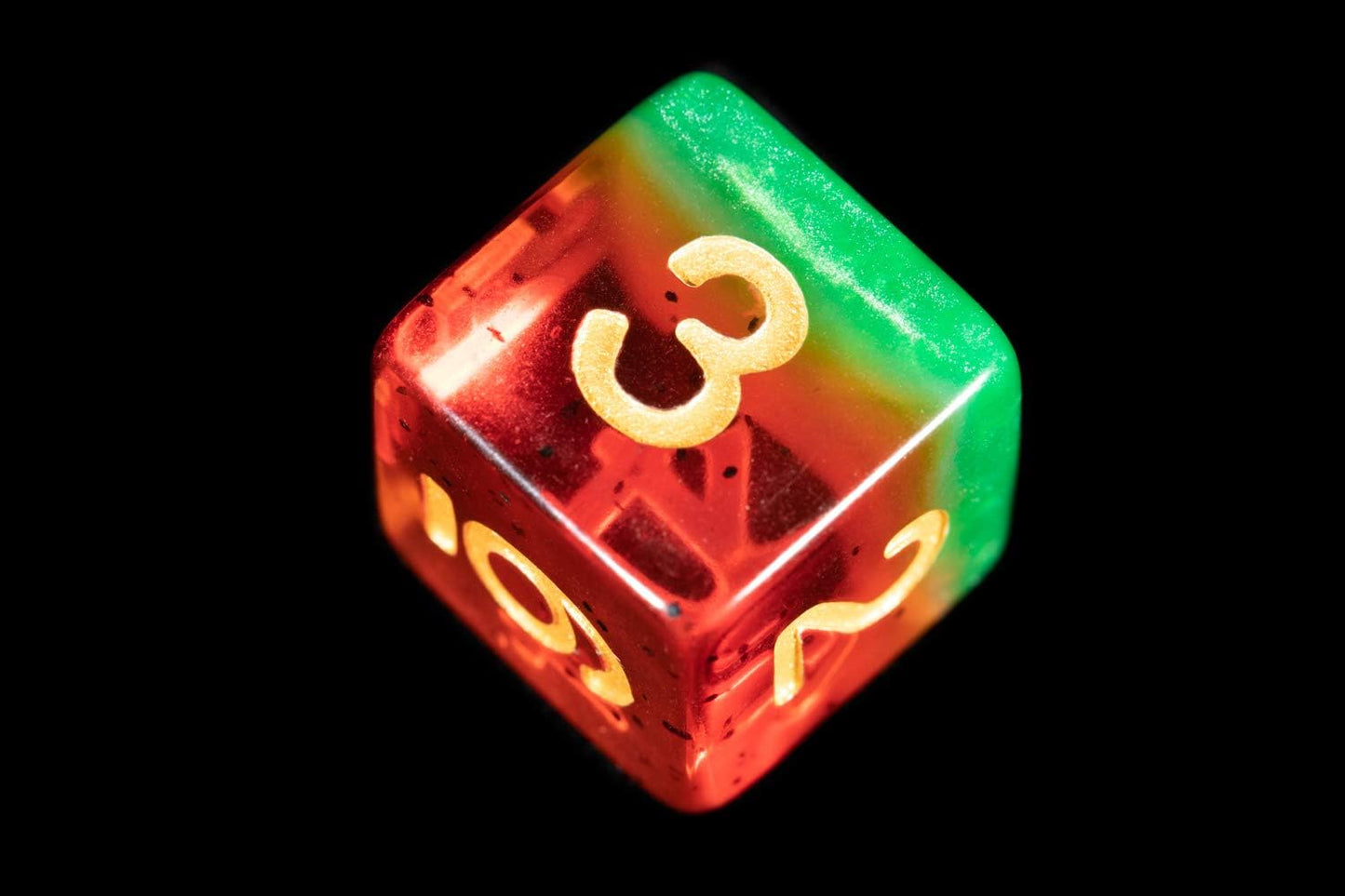 Metallic Dice Games 7-Set: 16mm: Fruit Watermelon/gd