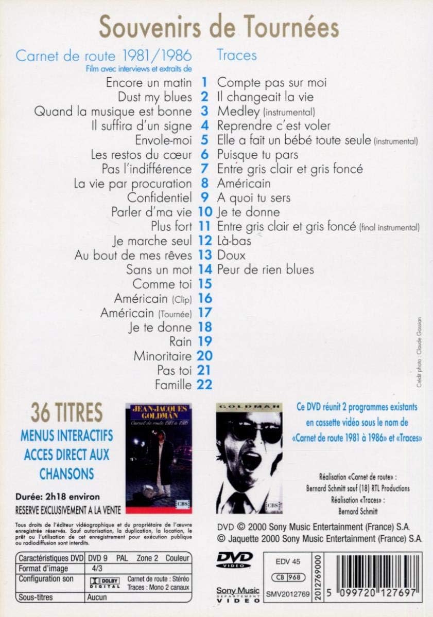 SOUVENIRS DE TOURNEE (PAL/REGION 2)