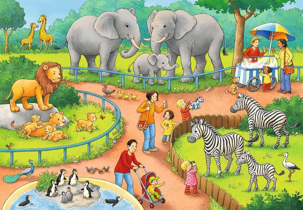 Ravensburger 07813 A Day at The Zoo, Yellow