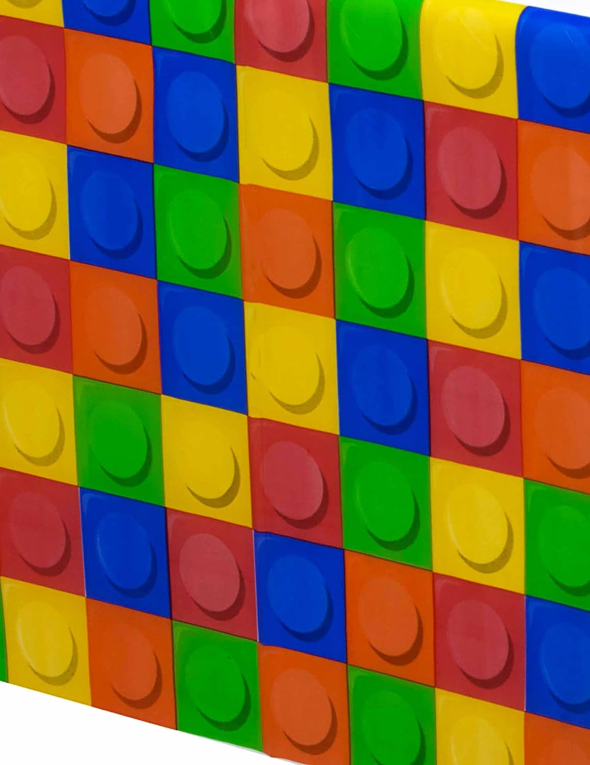 Creative Converting 315252 Block Birthday Plastic Tablecover Multicolor, 54" x 102"