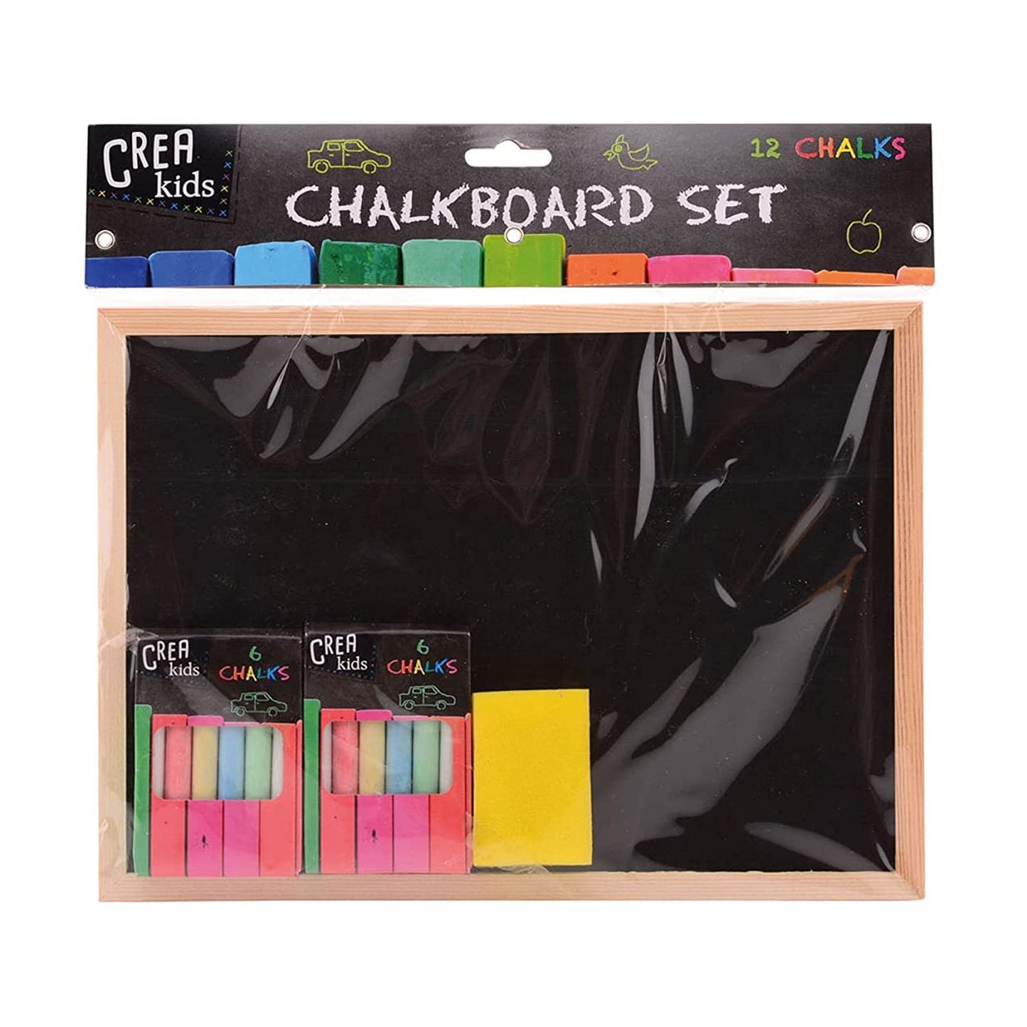 Johntoy 28166 Crea Kids Chalkboard 29 x 21 cm with Accessories, Black