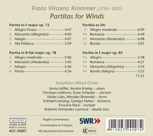 Franz Vinzenz Krommer: Partitas Op.73 / Op.78 / Op.83 & Partita ex Dis