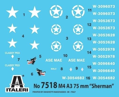 Italeri 510007518 1: 72 – Sherman M4 A3 75 mm (Pack of 2)