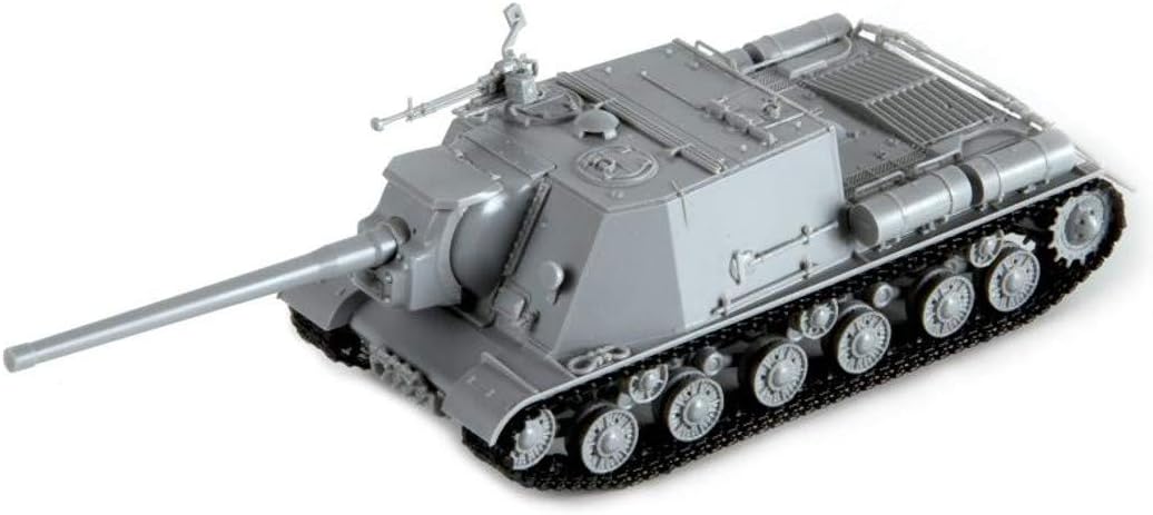 Zvezda 500785054 Sowjetischer Jagdpanzer ISU-122 500785054-1:72 Sov.Self Propelled Gun WWII-Plastic Model Assembly-Kit-for Beginners-Detailed, Olive