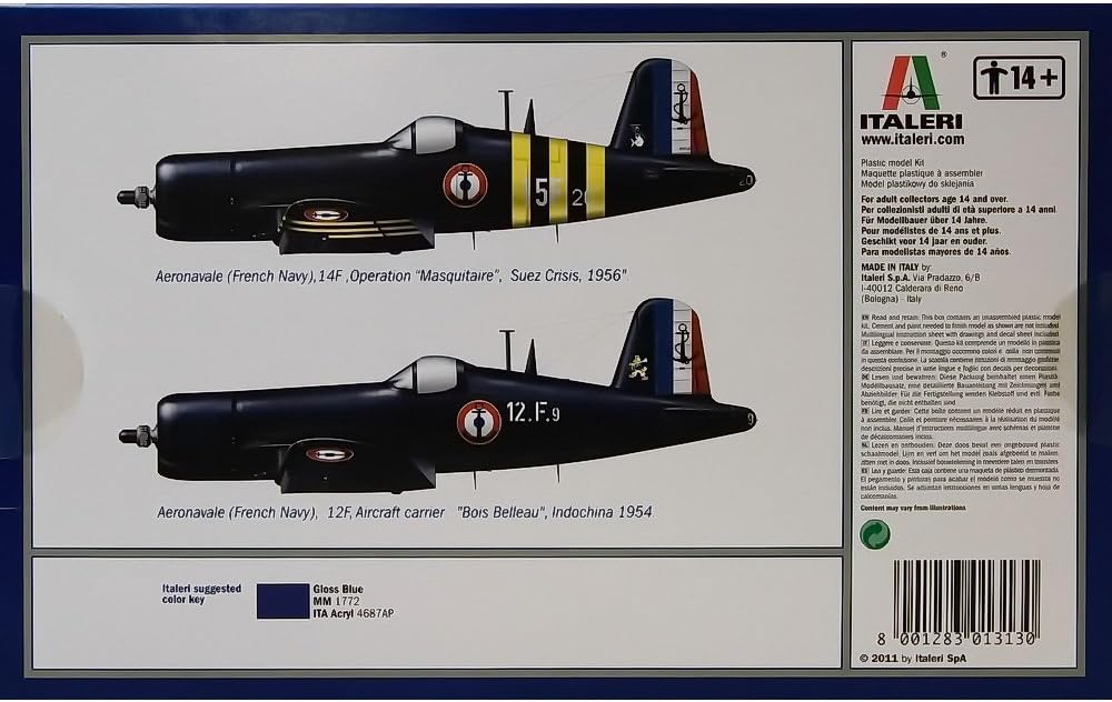 Italeri 1313 F4u-7 Corsair (French Navy) 1:72 Plastic Kit