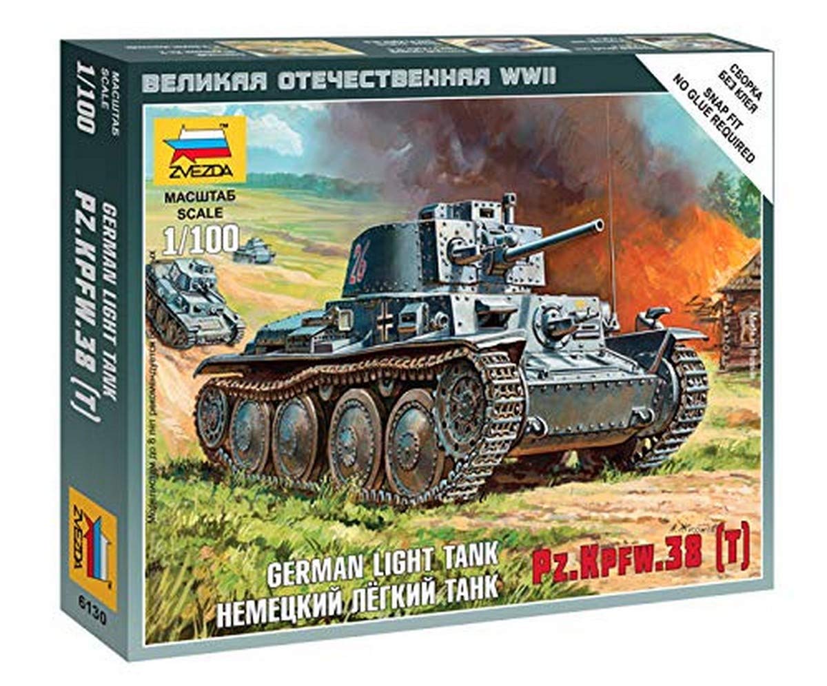 Zvezda ZVE-6130 - Maqueta de Tanque alemán PZ.KPFW.38 (Escala 1:100, no Necesita Pilas