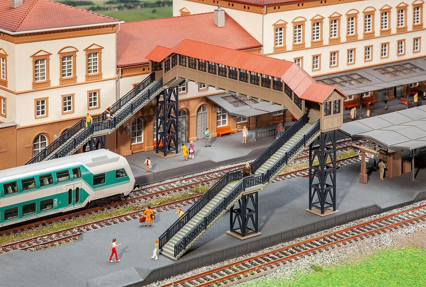 Faller FA120109 Pedestrian Bridge with Canopy Model Kit, Various