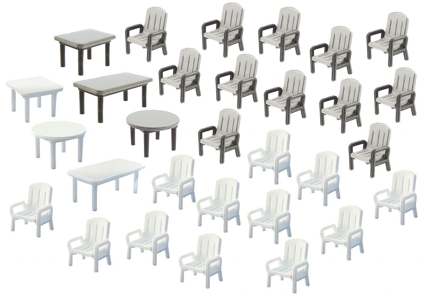 Faller - 24 Tuinstoelen En 6 Tafels