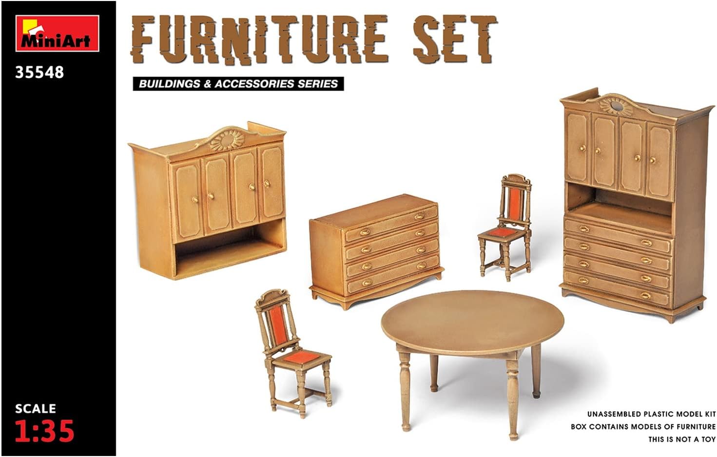 Miniart 1:35 Scale Furniture Set Plastic Model Kit