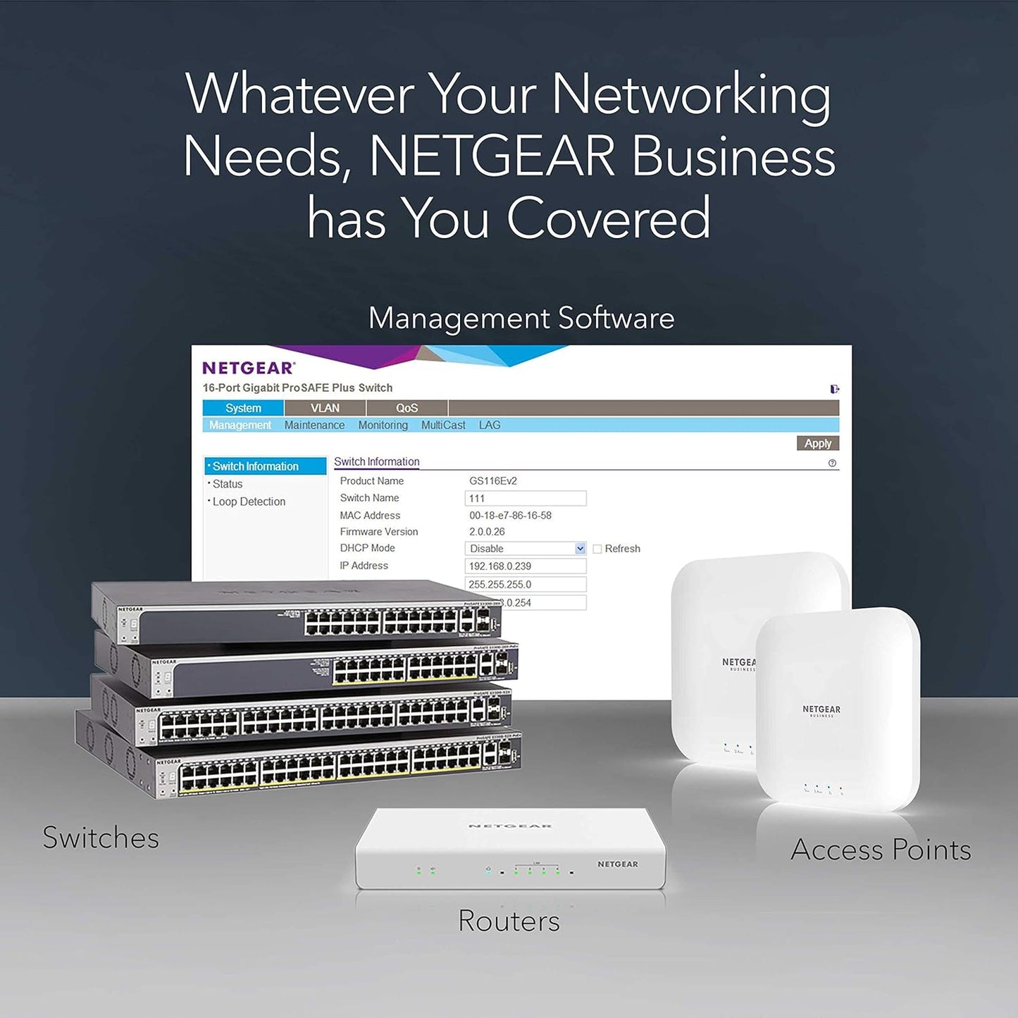 NETGEAR 8-Port Gigabit Ethernet Smart Switch (GS108T) - Managed, with 1 x PD port, Optional Insight Cloud Management, Desktop or Wall Mount, Silent Operation, and Limited Lifetime Protection