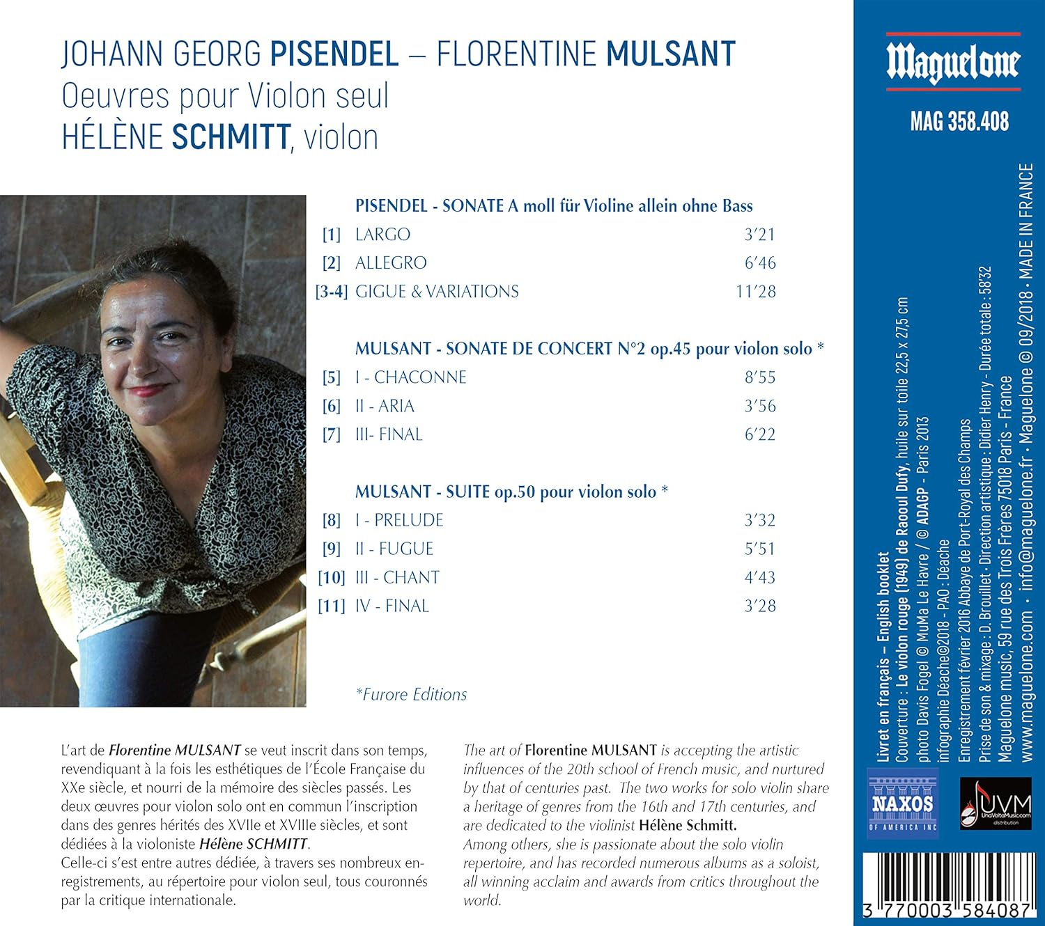 Johann Georg Pisendel / Florentine Mulsant - Sonates Violon Seul