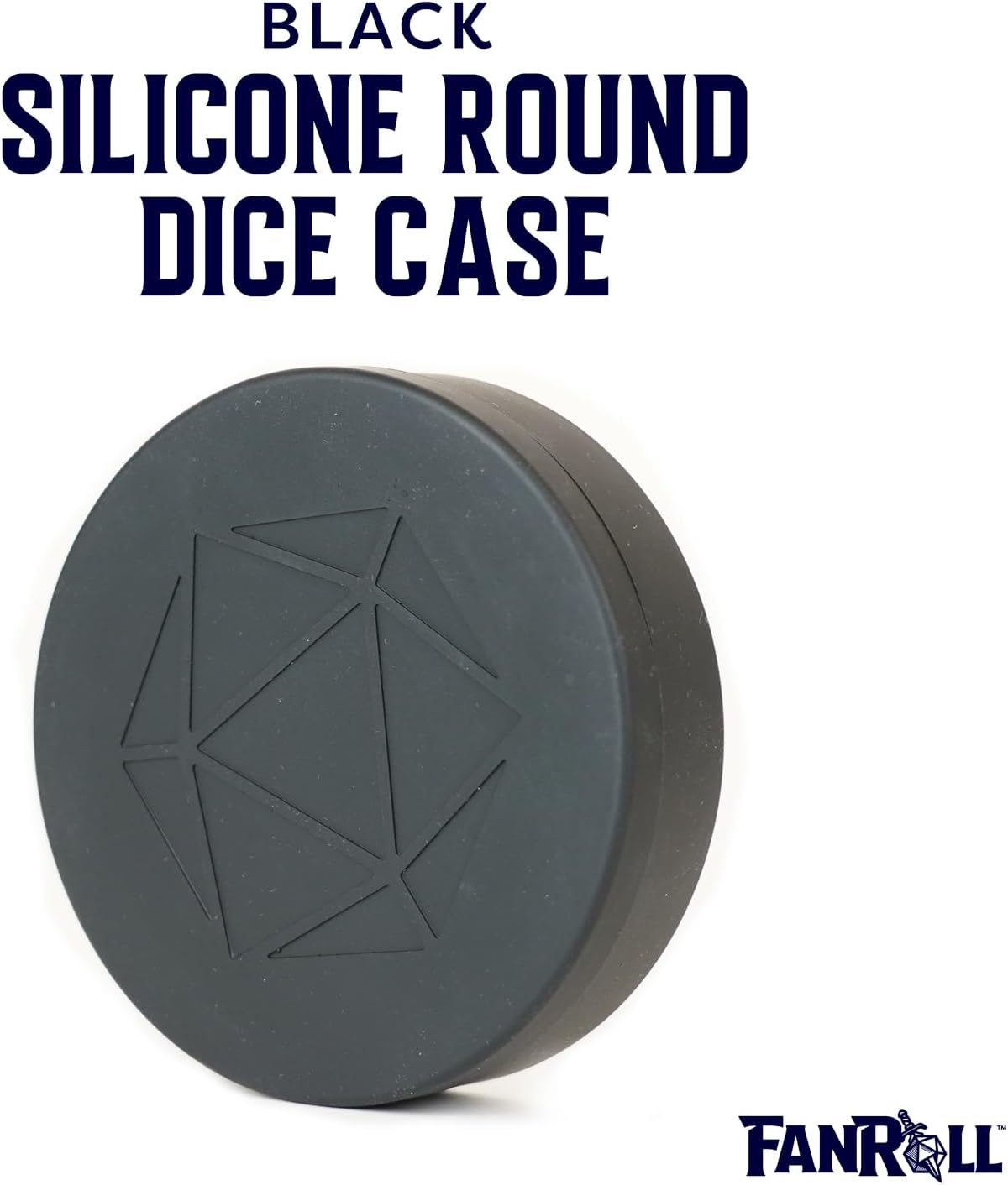 FanRoll by Metallic Dice Games Silicone Round Dice Case: Black, Role Playing Game Dice Accessories for Dungeons and Dragons