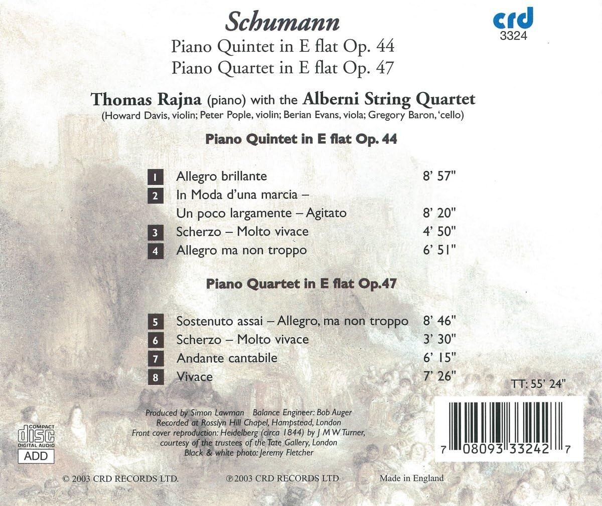 Schumann: Piano Quintet in E-flat, Op. 44/Piano Quartet In...