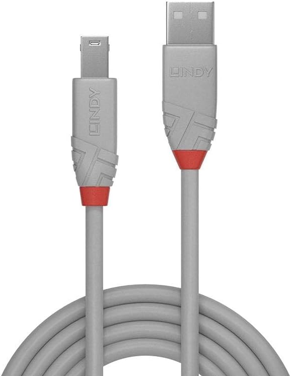 LINDY 36683 USB 2.0 Type A to B Cable - Anthra Line Grey