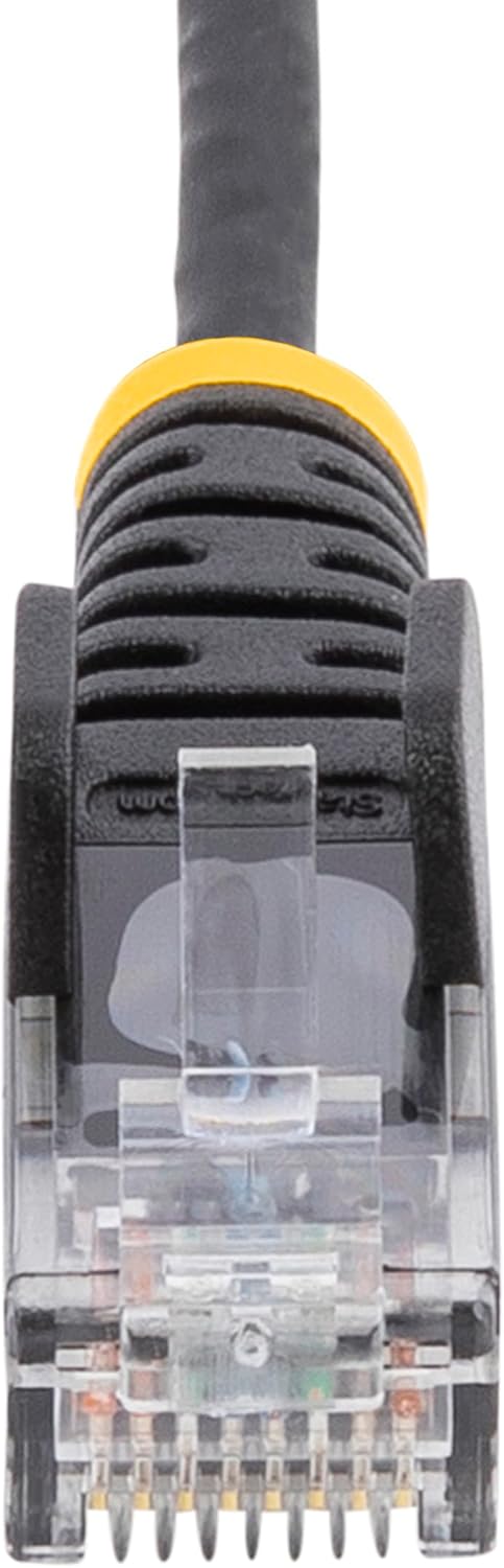 2.5 m CAT6 Cable - Slim CAT6 Patch Cord - Black - Snagless RJ45 Connectors - Gigabit Ethernet Cable - 28 AWG (N6PAT250CMBKS