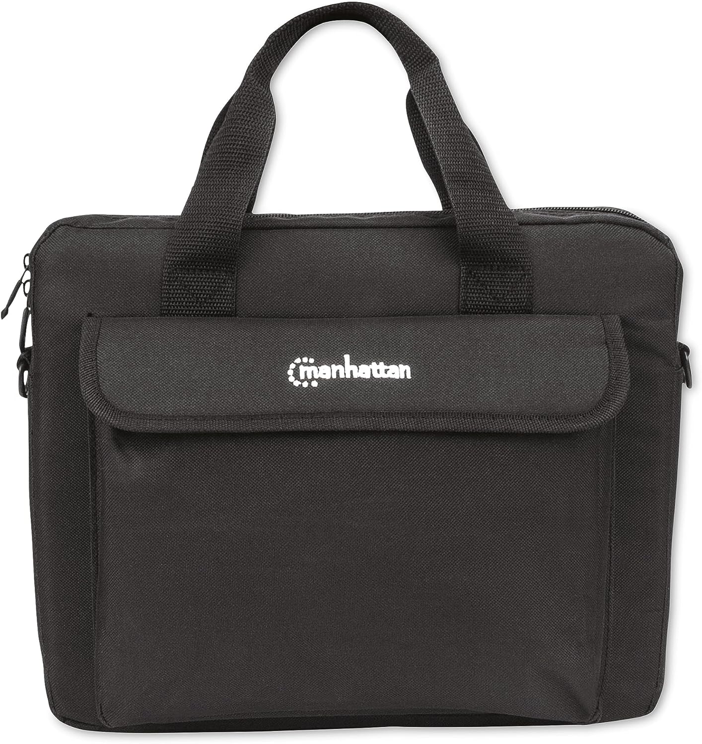 Manhattan London Laptop Bag 12.5", Top Loader, Accessories Pocket, Shoulder Strap (removable), Notebook Case, Black, Three Year Warranty