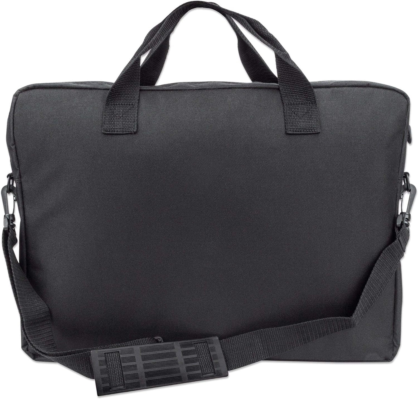 Manhattan London Laptop Bag 17.3", Top Loader, Accessories Pocket, Shoulder Strap (removable), Notebook Case, Black, Three Year Warranty