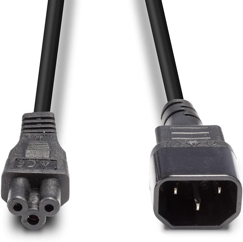 Lindy 3m IEC C14 to IEC C5 Extension Power Cable/Cloverleaf Lead, Black