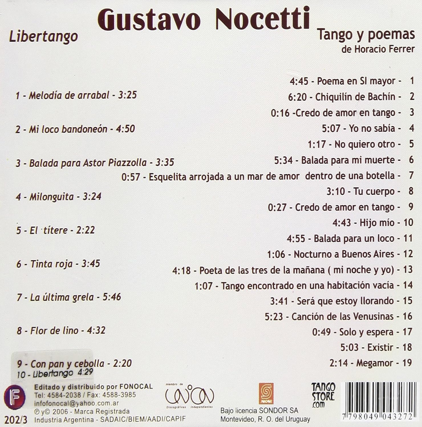 Gustavo Nocetti - Libertango / Tango Y Poesia (2 Cd)