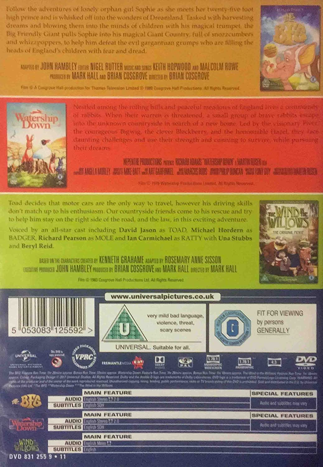 The BFG / Watership Down / The Wind in the Willows DVD Box Set