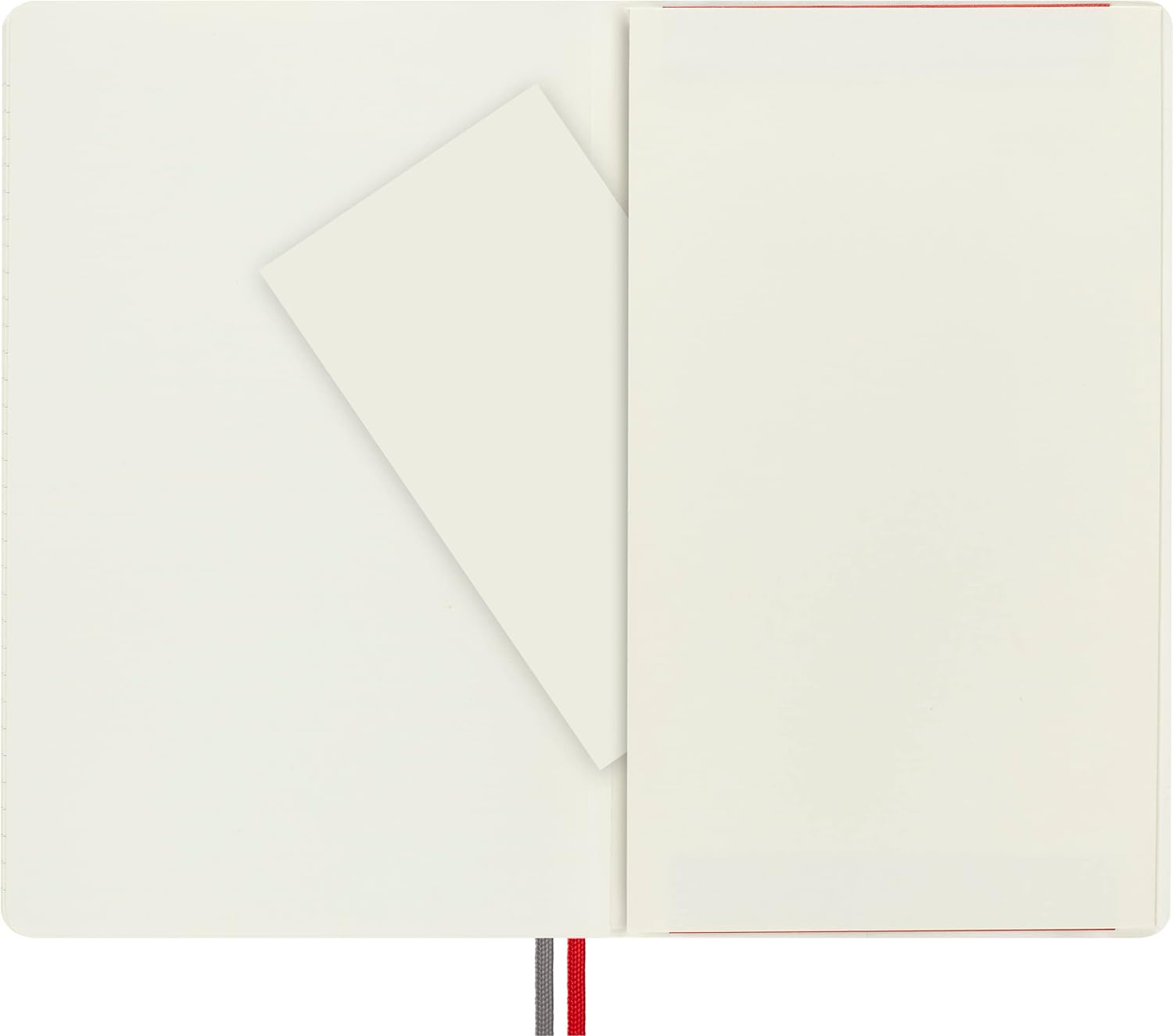 Moleskine - Classic Notebook Expanded, Ruled Notebook, Soft Cover and Elastic Closure, Size Large 13 x 21 cm, Colour Scarlet Red, 400 Pages