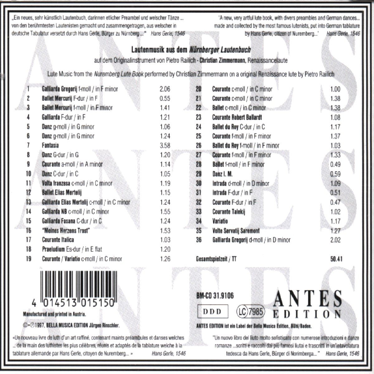 Lute Music From Nuremberg Lute Book